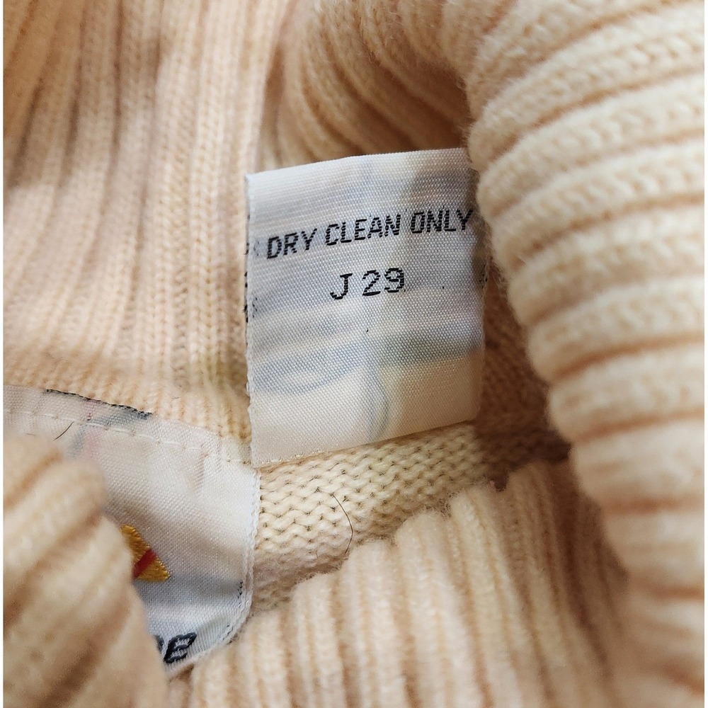 Vintage Liz Claiborne Lambswool Blend Turtleneck Sweater Cream/Peach Women's M - Picture 8 of 13